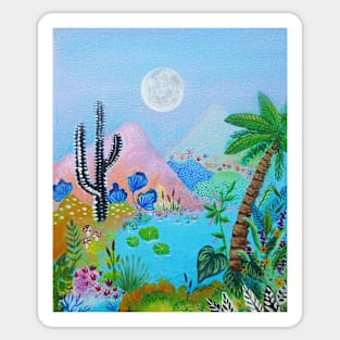 Tropical Moon Sticker